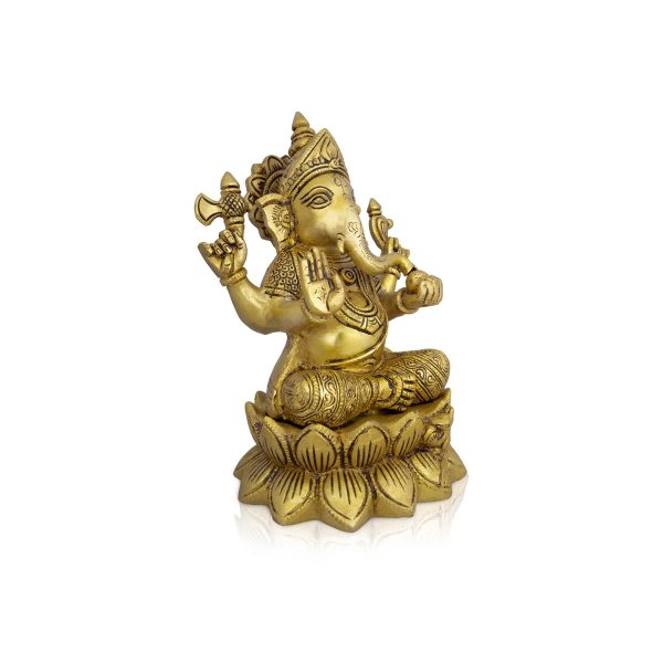 Ganesh Murti - 9 x 5 Inches | Antique Brass Idol  Ganpati Idol  Vinayaka Statue for Pooja  3.500 Kgs Approx For Cheap