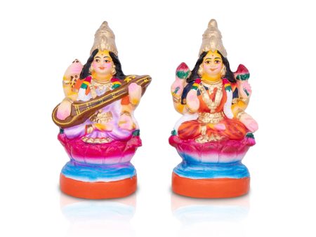 Lakshmi Saraswathi Clay Golu Bommai Pair - 8 Inches | Giri Golu Doll  Navaratri Golu Bomma Gombe Bommai Online now