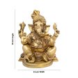 Pagadi Ganesh Murti - 10 x 8 Inches | Antique Brass Idol  Ganpati Idol  Vinayaka Statue for Pooja  5.700 Kgs Online Sale