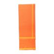 Veshti - 2 Mtrs | Orange Colour Vesti  LS Pentex Border Dhoti for Men Discount