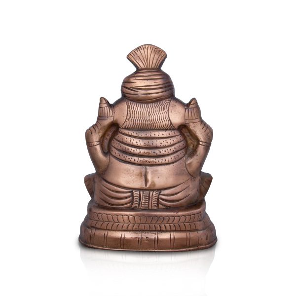 Pagdi Ganesh Murti - 13.5 x 10 Inches | Copper Oxidised Ganpati Idol  Vinayaka Statue for Pooja  1.395 Kgs Fashion