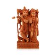 Radha Krishna Murti - 12 x 7 Inches | Wooden Statue  Radha Krishna Idol Standing On Chowki for Pooja Online