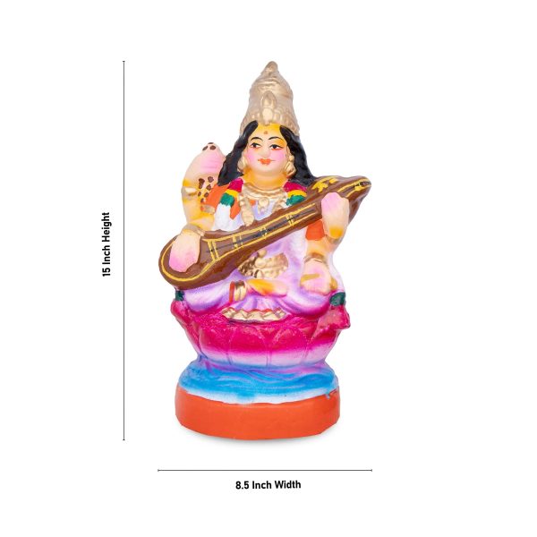 Lakshmi Saraswathi Clay Golu Bommai Pair - 8 Inches | Giri Golu Doll  Navaratri Golu Bomma Gombe Bommai Online now