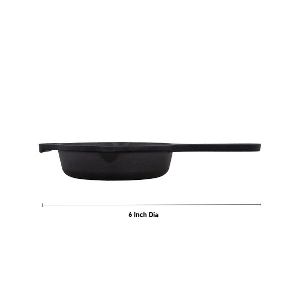 Frying Pan - 6 Inches | Casting Iron Cooking Pan  Cast Iron Cookware for Home  1.225 Kgs Approx For Cheap