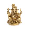 Pagadi Ganesh Murti - 10 x 8 Inches | Antique Brass Idol  Ganpati Idol  Vinayaka Statue for Pooja  5.700 Kgs Online Sale