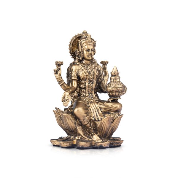 Lakshmi Idol - 3 x 2 Inches | Resin Statue  Brass Polish Laxmi Murti  Laxmi Idol for Pooja For Cheap