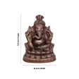 Pagdi Ganesh Murti - 13.5 x 10 Inches | Copper Oxidised Ganpati Idol  Vinayaka Statue for Pooja  1.395 Kgs Fashion