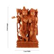 Radha Krishna Murti - 12 x 7 Inches | Wooden Statue  Radha Krishna Idol Standing On Chowki for Pooja Online