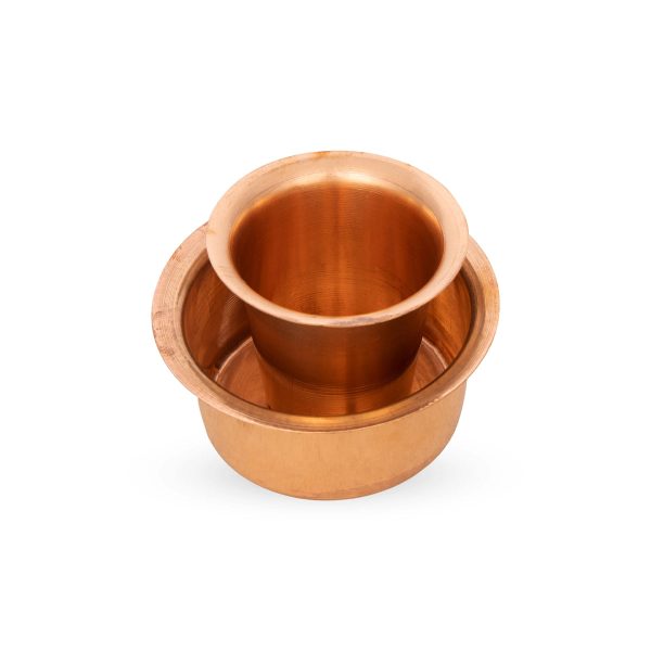 Davara Tumbler Set - 3 x 4 Inches | Copper Tumbler & Dabara Set  Coffee Dabara Set for Home  130 Gms Approx For Cheap