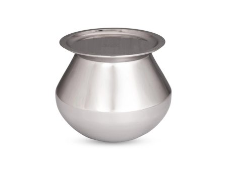 Pot with Lid - 5 x 5 Inches | Pongal Handi  Stainless Steel Pot  Cooking Pot for Home  405 Gms Approx Sale