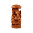 Chatri Ganesh Murti - 8 x 4 Inches | Wooden Statue  Ganpati Murti  Vinayaka Statue for Pooja Online Hot Sale