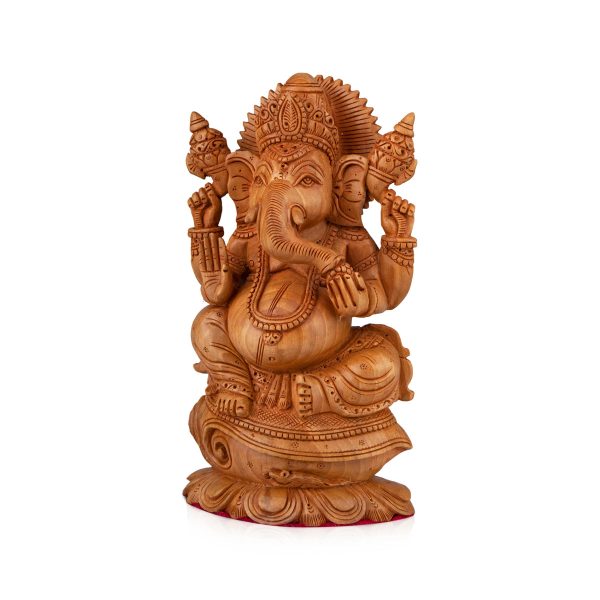 Ganesh Murti - 8 x 4.5 Inches | Wooden Statue  Ganpati Murti  Vinayaka Statue for Pooja on Sale