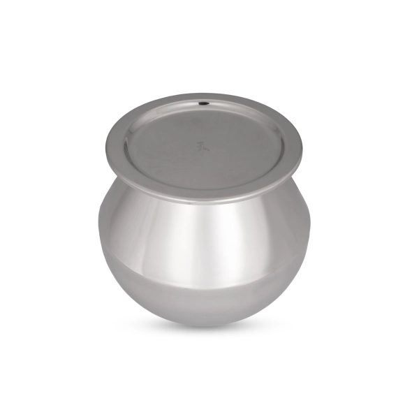 Pot with Lid - 6 x 6 Inches | Pongal Handi  Stainless Steel Pot  Cooking Pot for Home  535 Gms Approx Hot on Sale