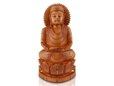 Buddha Statue - 10 x 5.5 Inches | Buddha Murti  Buddha Idol  Wooden Statue for Home  580 Gms Online Hot Sale