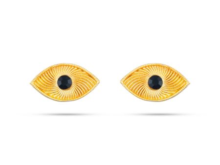 Eye Pair - 0.5 x 1 Inch | Gold Polish Kanmalar  Amman Kanmalar for Deity Decor  10 Gms Approx Online now