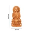 Buddha Statue - 8 x 4 Inches | Buddha Murti  Buddha Idol  Wooden Statue for Home  235 Gms For Discount