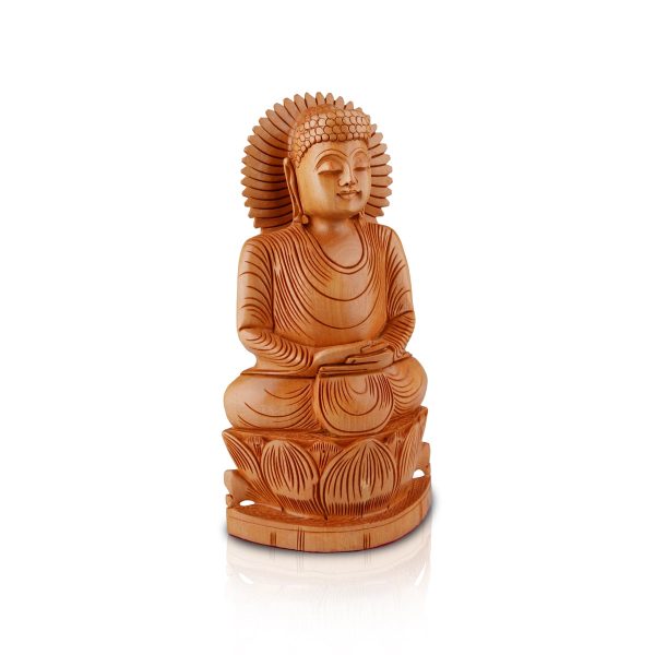 Buddha Statue - 10 x 5.5 Inches | Buddha Murti  Buddha Idol  Wooden Statue for Home  580 Gms Online Hot Sale