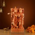 Radha Krishna Murti - 12 x 7 Inches | Wooden Statue  Radha Krishna Idol Standing On Chowki for Pooja Online