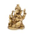 Pagadi Ganesh Murti - 10 x 8 Inches | Antique Brass Idol  Ganpati Idol  Vinayaka Statue for Pooja  5.700 Kgs Online Sale