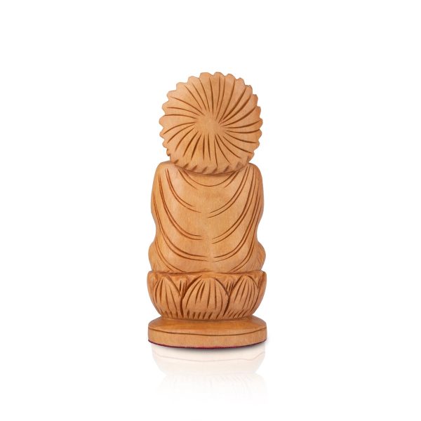 Buddha Statue - 5 x 2.5 Inches | Buddha Murti  Buddha Idol  Wooden Statue for Home  110 Gms Online now