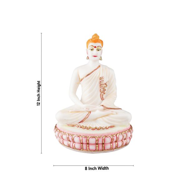 Buddha Statue - 12 x 8 Inches | Resin Statue  Sitting Buddha Murti  Painted Buddha Idol for Home Online now