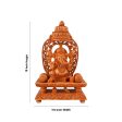 Ganesh Murti With Arch - 10 x 7.5 Inches | Wooden Statue  Ganpati Murti Sitting On Chowki for Pooja Online Hot Sale