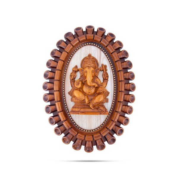 Ganesha Photo Frame - 14 x 10 Inches | Plastic Picture Frame  Wooden Polish Wall Frame for Home Decor Cheap