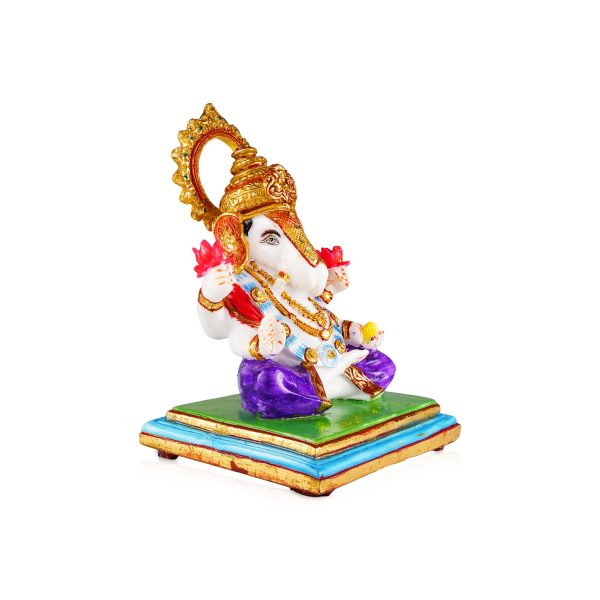 Ganesh Murti - 10 x 7 Inches | Resin Statue  Ganpati Murti  Painted Vinayaka Statue for Pooja Online Sale