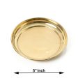 Brass Plate - 1 x 5 Inches | Beading Design Thali Plate  Pooja Plate for Home  110 Gms Approx For Sale