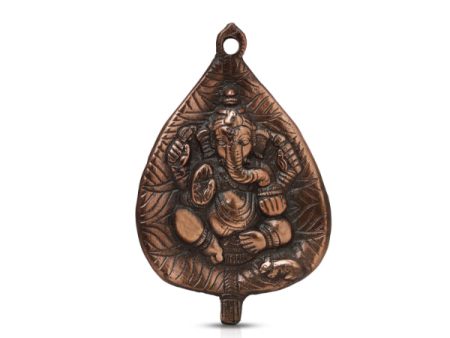 Ganesh Murti - 7 Inches | Copper Idol  Vinayagar Statue  Leaf Ganesha for Pooja on Sale