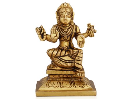 Bala Tripura Sundari Idol - 3.5 x 2.5 Inches | Antique Brass Idol  Balambigai Statue for Pooja  400 Gms Approx on Sale