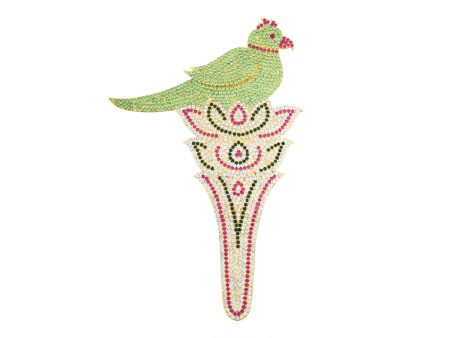 Stone Parrot Sitting On Flower - 9.75 x 6 Inches | Artificial Parrot for Decoration Online now