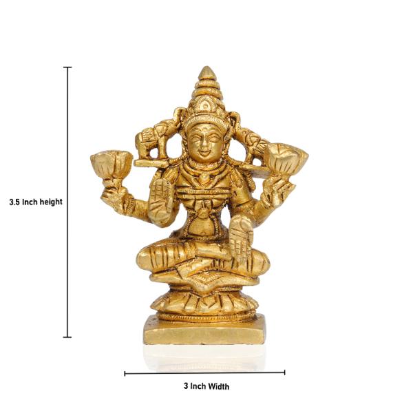 Laxmi Murti  - Square Base - 3.5 x 3 Inches | Brass Idol  Lakshmi Idol  Lakshmi Murti  Lakshmi Statue for Pooja Cheap