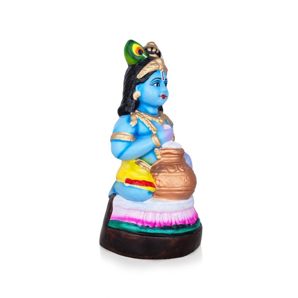 Krishna With Pot Clay Golu Bommai - 9 x 4 Inches | Giri Golu Doll  Navaratri Golu Bomma Gombe Bommai Online Hot Sale