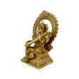 Saraswati Murti With Arch - 8 x 5.5 Inches | Antique Brass Idol  Saraswati Idol for Pooja  2.060 Kgs Approx For Cheap