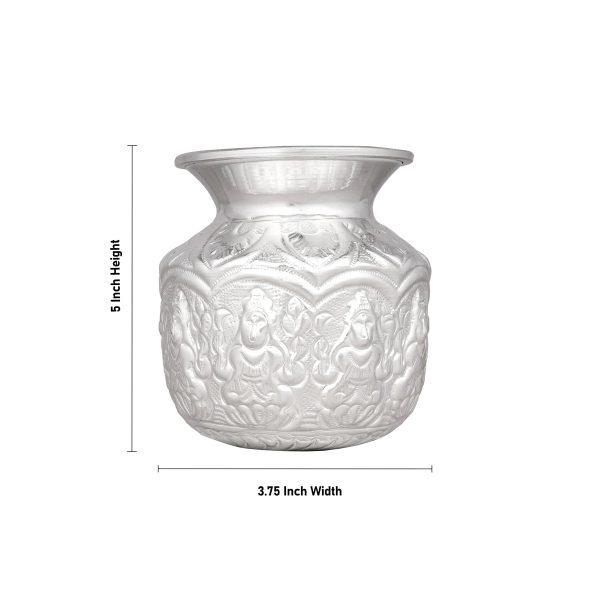 Ashtalakshmi Chombu - 5 x 3.75 Inches | German Silver Lota  Ashtalakshmi Kalasam for Pooja  200 Gms Approx on Sale