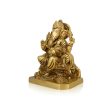 Double Takiya Ganesh Murti - 6.5 x 5 Inches | Antique Brass Idol  Ganpati Idol for Pooja  2.380 Kgs Approx Online now