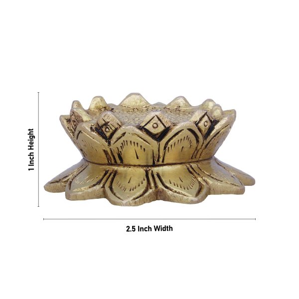 Antique Brass Chowki - 1 x 2.5 Inches | Lotus Design Peetham  Pooja Aasan for Deity  405 Gms Approx Fashion