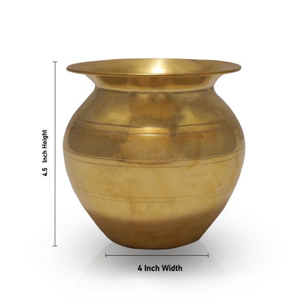 Brass Lota  - 4.25 x 4  Inches |  Chombu  Kalash Pot  Kalasam for Pooja Online now