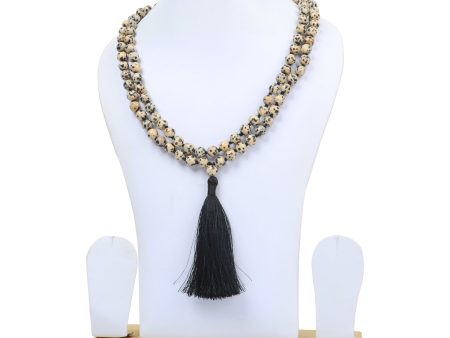 Semi Precious Stone Mala - Dalmatian | Jasper Mala  Japa Mala  Jewellery for Men & Women Online Sale