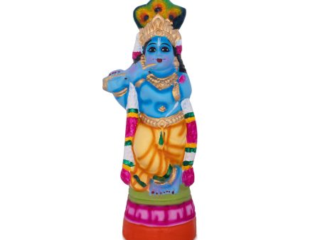 Flute Krishna - 9 Inches | Giri Golu Doll  Paper Mache Doll  Janmashtami Decoration Online now