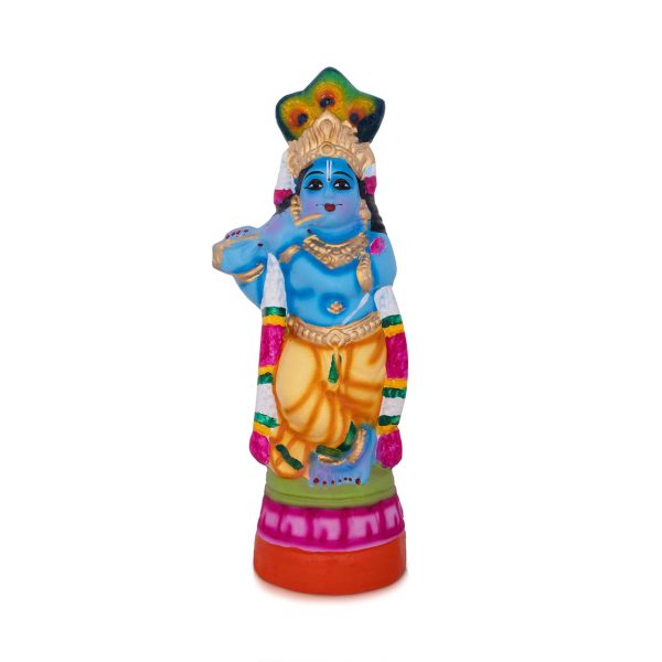 Flute Krishna - 9 Inches | Giri Golu Doll  Paper Mache Doll  Janmashtami Decoration Online now