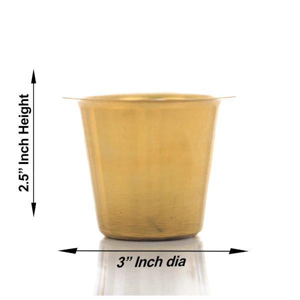 Brass Tumbler - 2.5 x 3 Inches | Brass Cup for Home  40 Gms Approx on Sale