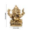 Ganpati Murti - 2.5 x 1.25 Inches | Antique Brass Idol  Vinayagar Silai for Pooja  140 Gms Approx Sale