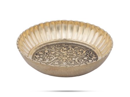 Brass Plate - 1 x 4 Inches | Pheldar Design Thali Plate  Pooja Plate for Home  95 Gms Approx Sale