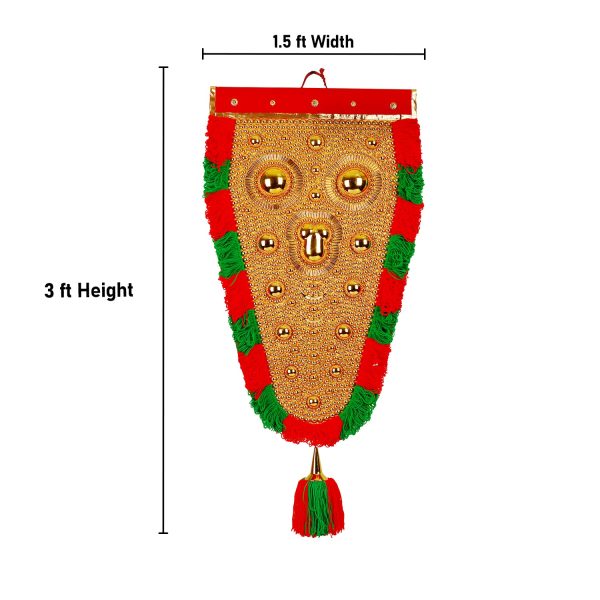 Nettipattam - 3 Feet | Traditional Nettipattam  Decorative Hanging for Car For Sale