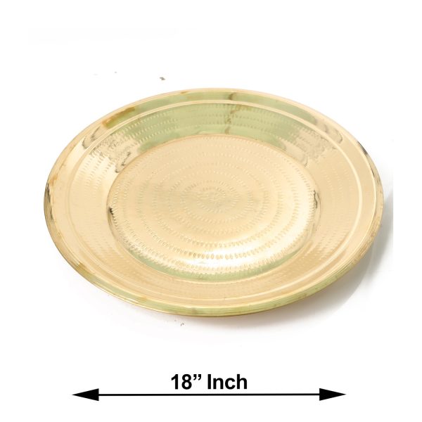 Brass Plate  - 18 Inches |  Thali Plate  Pooja Plate  Pottu Prath Plate  Pooja Thali for Home Online Hot Sale