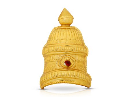 Kiritam - 4 x 2.25 Inches | Mukut  Gold Polish Crown  Half Kireedam  Jewellery for Deity Online now