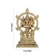 Chakrathazhwar Idol - 7 x 5 Inches | Antique Brass Idol  Chakrathalwar Statue for Pooja  1.040 Kgs Approx For Sale