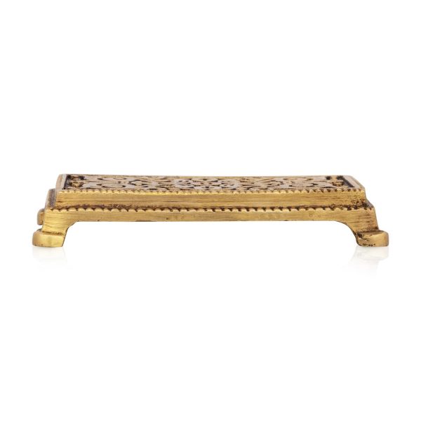 Chowki - 1 x 2.75 Inches | Antique Brass Bajot  Rectangle Shape Manai for Pooja  350 Gms Approx Discount